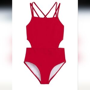 BNWOT Kanu Surf Red One Piece Cut Out Sides Swimsuit